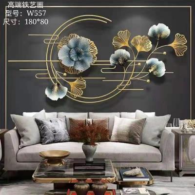 China Contemporary Art Hanging Flower Metal Home Wall Decor Wrought Iron Wall Decor Display Flowers Art Sign Retro Metal Wall Decor Bedroom for sale