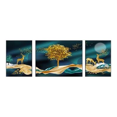 China Modern Large Triptych Watercolor Abstract Instrument Guitar Posters Prints Abstract Canvas Painting No Frames Living Room Home Decor for sale