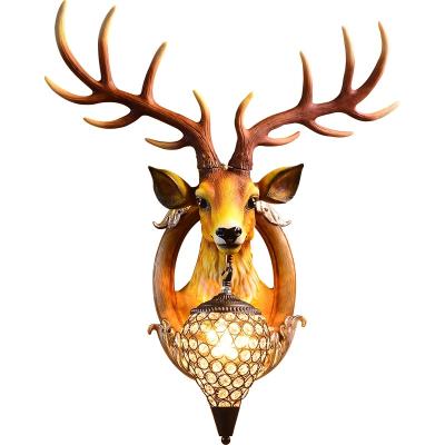 China Modern Wall Lamp Led Modern High Lumen Gold Indoor Decorative Luxury Wall Lamps For Home Resin Deer Wall Lamp Creative Master Art for sale