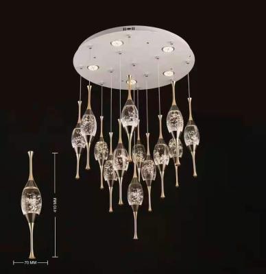 China Modern Hanging Chandelier Aluminum Acrylic Lighting Villa Living Room Dining Room Hotel Aluminum Chandelier Pendant Lights for sale