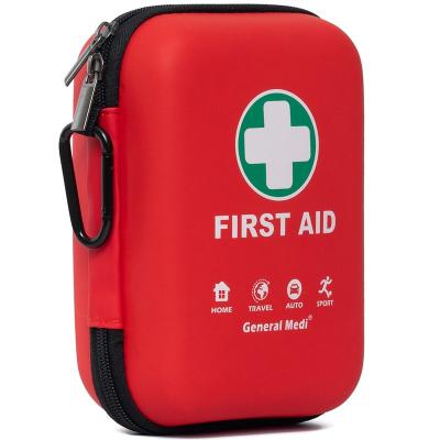 China Emergency Care 170 Pieces Hard Case and Light First Aid Red First Aid Kit for Travel Emergency Medical Aid Kit for sale