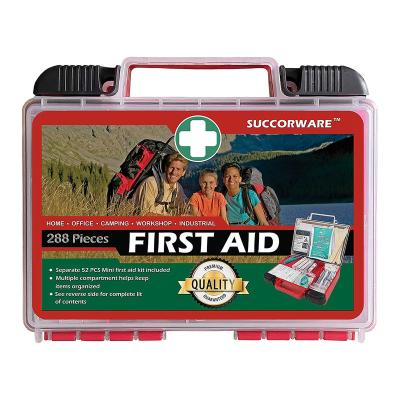 China Medical emergency survival 288 pieces of home promotional first aid pocket red box medical supplies for sale