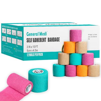 China High Quality Breathable Non Woven Flexible Gauze Bandages Self Adhesive ElasticCohesive Tape Bandage for sale