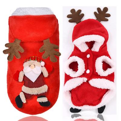 China 2021 New Fashion Pet Apparel Designer Christmas Flannel Santa Claus Pet Clothing for sale