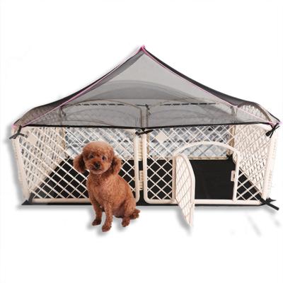 China Breathable Pet Playpen Puppy Crate Kennel Fence Panels Exercise Pen Cage Portable Large With Mat for sale