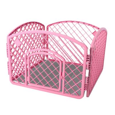 China 2021 Pet Supplies Products Breathable Metal Fence Kennel Pet Cages Fence With Mat for sale