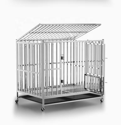 China Durable 202 Stainless Steel Large Dog Cage Folding High Quality Dog Cage for sale