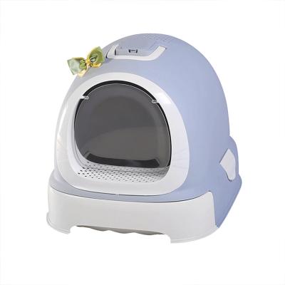 China Doraemon Sustainable Round Cute Closed Cat Litter Box for sale