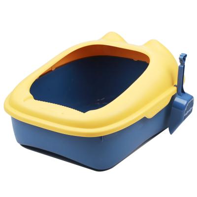 China Sustainable Partially Enclosed Cat Ears ABS Environmental Protection Material Cat Litter Box for sale