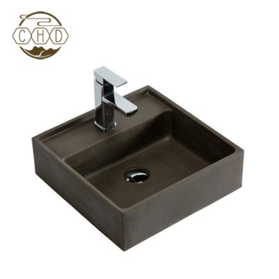 China Modern Square Solid Outdoor Concrete Basin Sink Concrete Hand Wash Basin for sale