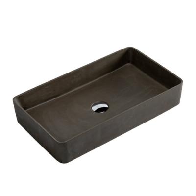 China Modern Wholesale Rectangle Basin Bathroom Countertop Concrete Wash Basin Sink for sale