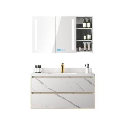 China Modern New Design Bathroom Vanity Cabinets Hotel Bathroom Mirror Solid Wood Cabinet for sale