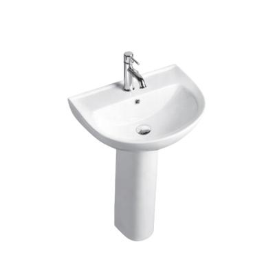 China Chanda Sanitary Ware Ceramic Bathroom Pedestal Wash Basin Modern Two Piece Sinks for sale