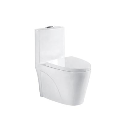 China Modern Sanitary Ware Ceramic Strap Dual Flush 3-6L Bathroom WC One Piece Toilet for sale