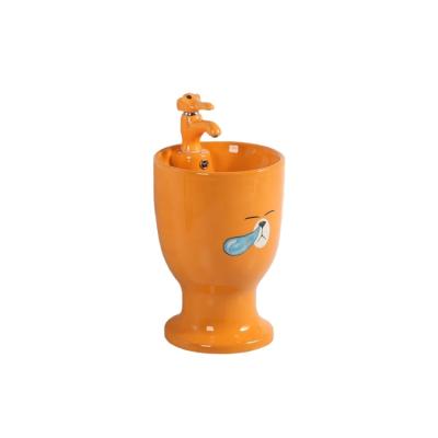 China New Design Modern Colorful Kids Pedestal Ceramic Basin Stand for sale