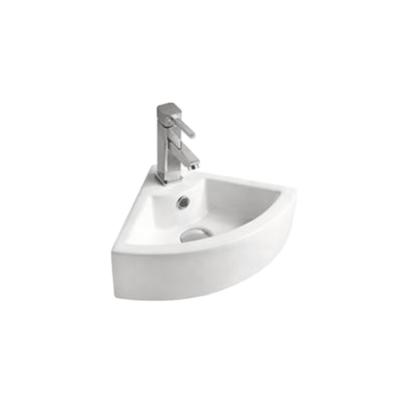 China Modern Porcelain Triangle Basin Small Corner Wall Hung Wash Basin for sale