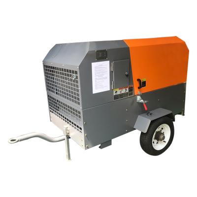 China Oil Lubricated Industrial Mining Drill Diesel Portable Air Compressor 750cfm 7bar for sale