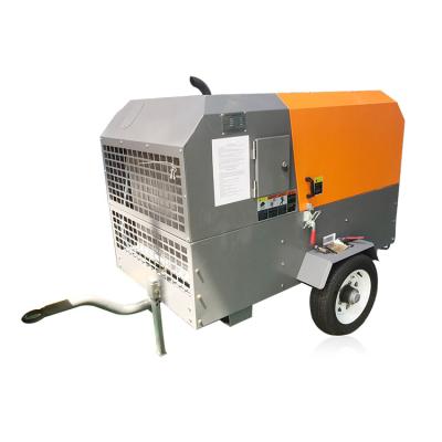 China Lubricated 8bar Diesel Portable Air Compressor Low Prices With CE Certificate for sale