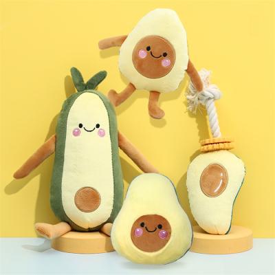 China New Viable Bb Ring Called Tpr Voice Pet Cartoon Avocado Knot Rope Chewing Toy Dog Plush Toy for sale