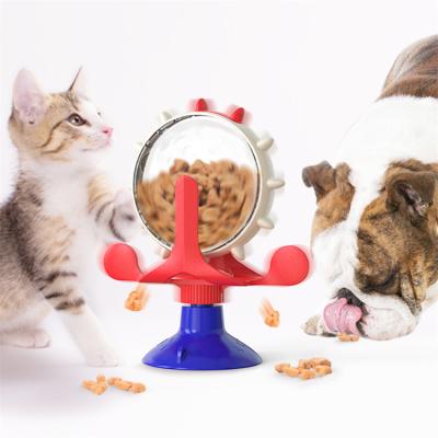 China 360-Degree Viable Lucky Wheel Design Multifunctional Puzzle Cat Leaking Food Toy Interactive Cat Toy for sale