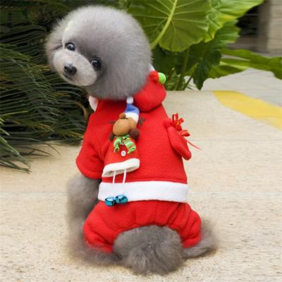 China Viable Hot Designer Pet Clothes For Santa Couple Costume New Year Holiday Christmas Dog Costume for sale