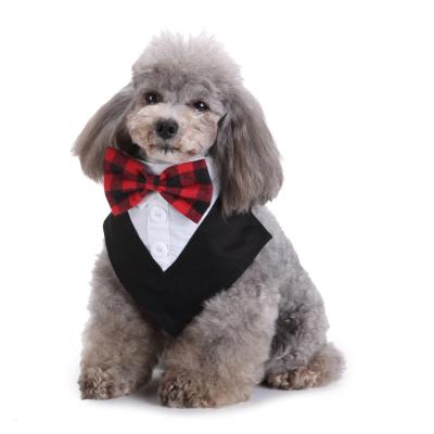 China Viable Made in China Adjustable Red Tie Black Bib Triangle Scarf Bow Tie Shirt Dog Pet Clothing Accessory for sale