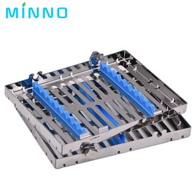 China Dental Autoclavable Surgical Sterilization Box Stainless Steel Sterilization Rack Surgical Autoclavable Sterilization Box Dental Cassette File Burs Disinfection Tray for sale