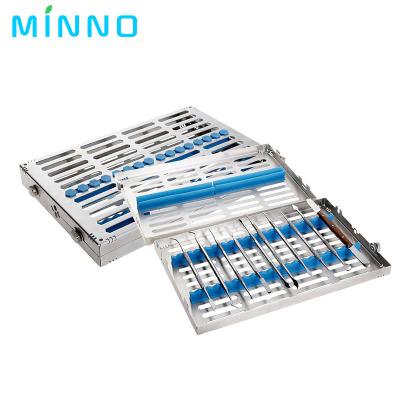 China Dental Sterilization Rack Surgical Autoclavable Sterilization Box Denspay Stainless Dental Cassette File Burs Disinfecti for sale