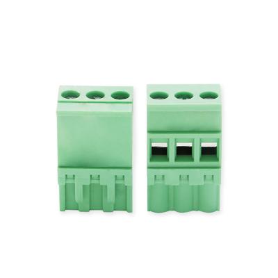 China Flame retarding PCB plug and pull wiring terminal 2EDGKB5.08 2P24P green vertical side outlet cable connection for sale