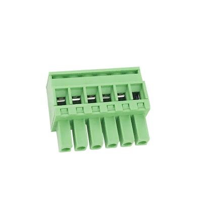 China Flame retarding PCB plug and pull wiring terminal 2EDGKB3.81 2P24P green vertical outlet port for interconnection for sale