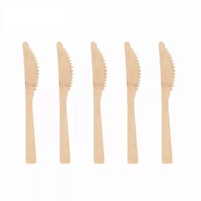 China Hotel Restaurant Home Party Picnic Biodegradable Disposable Eco Friendly Bamboo Spoon Knife Fork Bamboo Cutlery for sale