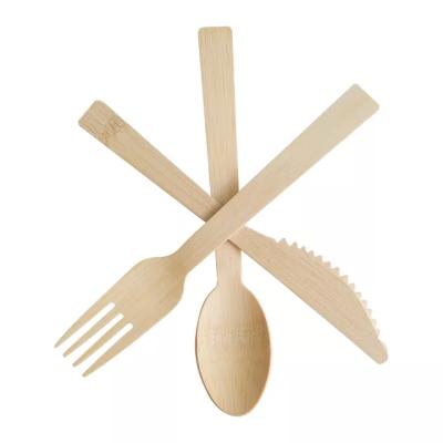 China Hotel Restaurant Home Party Picnic Biodegradable Disposable Natural Bamboo Cutlery 170mm for sale