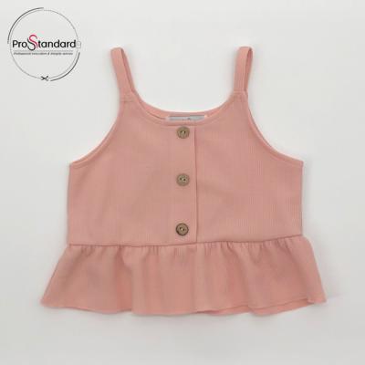 China CHILD SUMMER SUMMER BUTTON RIB WOODEN TANK TOP PS21008 for sale