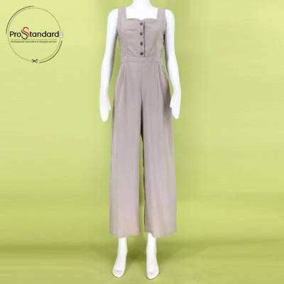 China Breathable Casual One Piece Rompers And Lovers Neck Solid Color Women Overalls for sale