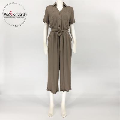 China Breathable WOMEN WORKED WAIST BOILER SUIT COLLAR STRAPS OVERALLS for sale