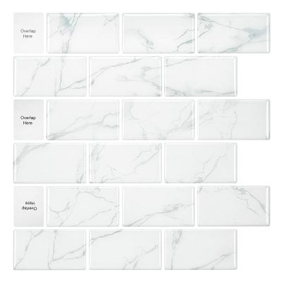 China Cheap and wholesale modern 3D waterproof skin and paste marble backsplash for sale