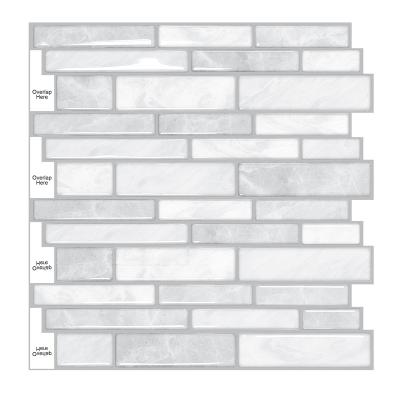 China Modern PU Gel Waterproof Peel And Stick Marble Backsplash For Bathroom 12