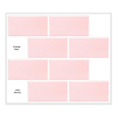 China Modern Kitchen Backsplash Hide & Stick Pink Brick 10