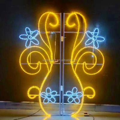 China Commercial Use 2d Outdoor Lights Led Oriented Floor Lights And Hanging Street Pole Christmas Decorations Pattern Lights for sale