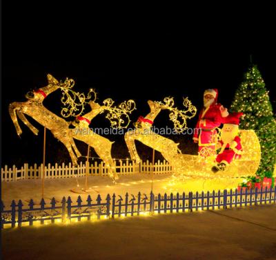 China Custom Lighting Customs Lead Project Holiday Big Outdoor Decoration Christmas Reindeer 3d Led Street Pattern Lights wanmida for sale