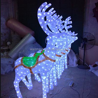 China Christmas Light Theme Lighting Customs Lead Project Holiday Big Outdoor Decoration Christmas Reindeer 3d Led Street Pattern Lights for sale