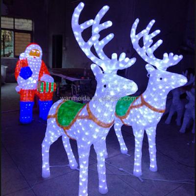 China Holiday Decoration LED 2D Large Reindeer Pattern Lights For Mall Commercial Christmas Store Themed Lighting Decorative Lights for sale