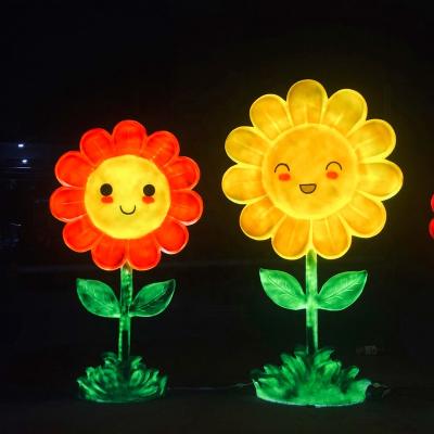 China New Commercial Use Lighting Custom Design LED Pattern 3D Sun Flower Burst Theme Outdoor Waterproof Light for sale