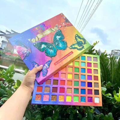 China New design 63 color waterproof eyeshadow butterfly shimmer matte shimmer eyeshadow with cheap price for sale