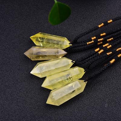 China Crystal Necklace Double Point Crystal citrine pendant high quality citrine pendant wholesale from Europe for sale