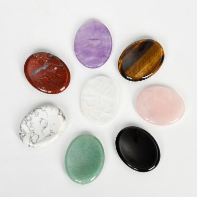 China Wholesale High Quality Gemstone Inch 35*45mm Chakra Crystal Worry Stone Oval Stone From Europe for sale