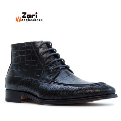 China Manufacturers Round Custom 100% Pure Genuine Alligator Leather Men Dress Boots China Factory for sale