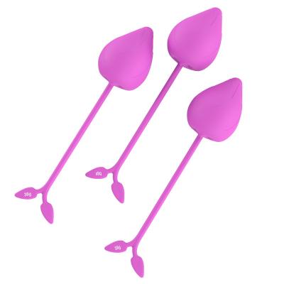 China 3pcs Silicone Lotus Dual Vibrator Sex Love Female Anal Vibrating Massage Egg One Set Waterproof Jumping For Women for sale