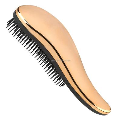 China Hot Sales Rose Gold Hair Detangling Brush Pallet Factory Plastic Electroplating for sale