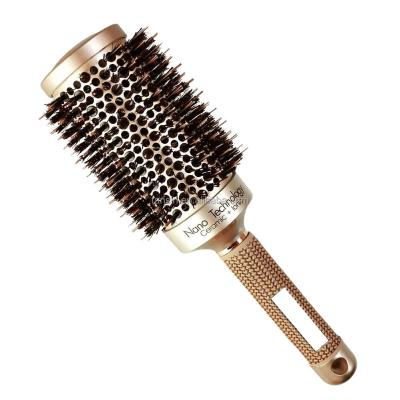 China Factory Sales 53mm Round Hot Boar Bristle Ceramic Round Brush For Drying for sale